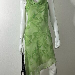 Green Floral Sleeveless fairy princess dress 🧚